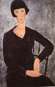 Seated woman in blue dress Amedeo Modigliani